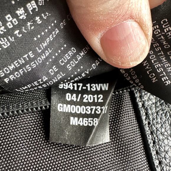 Harley Davidson Women Leather Crossbody Clutch Purse Bag Black Biker Beaded Trim - Picture 7 of 7